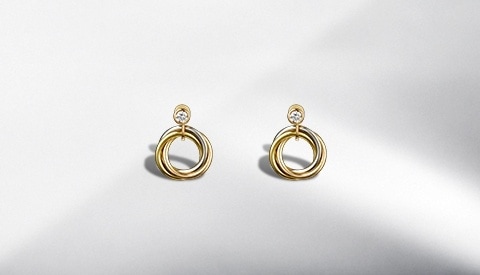 cartier gold and diamond earrings