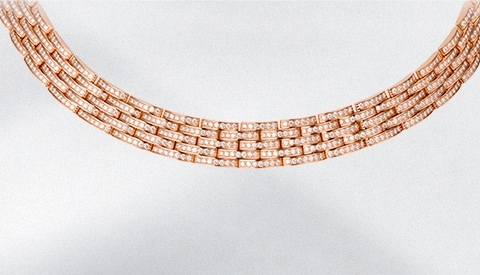 cartier diamond link necklace