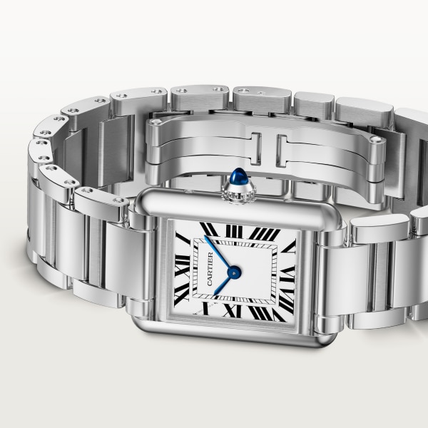 Tank Must SolarBeat™ 腕錶 小型款，SolarBeat™ 光電機芯，精鋼，精鋼錶鏈