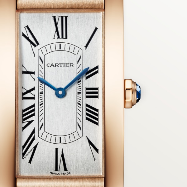 Tank Américaine 腕錶 大型款，自動上鏈機械機芯，玫瑰金，皮革