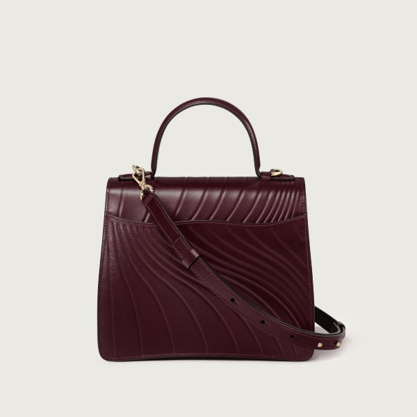 手袋，小型款，Panthère C de Cartier 葡萄紫色小牛皮，壓印 Cartier 標誌圖案，金色飾面