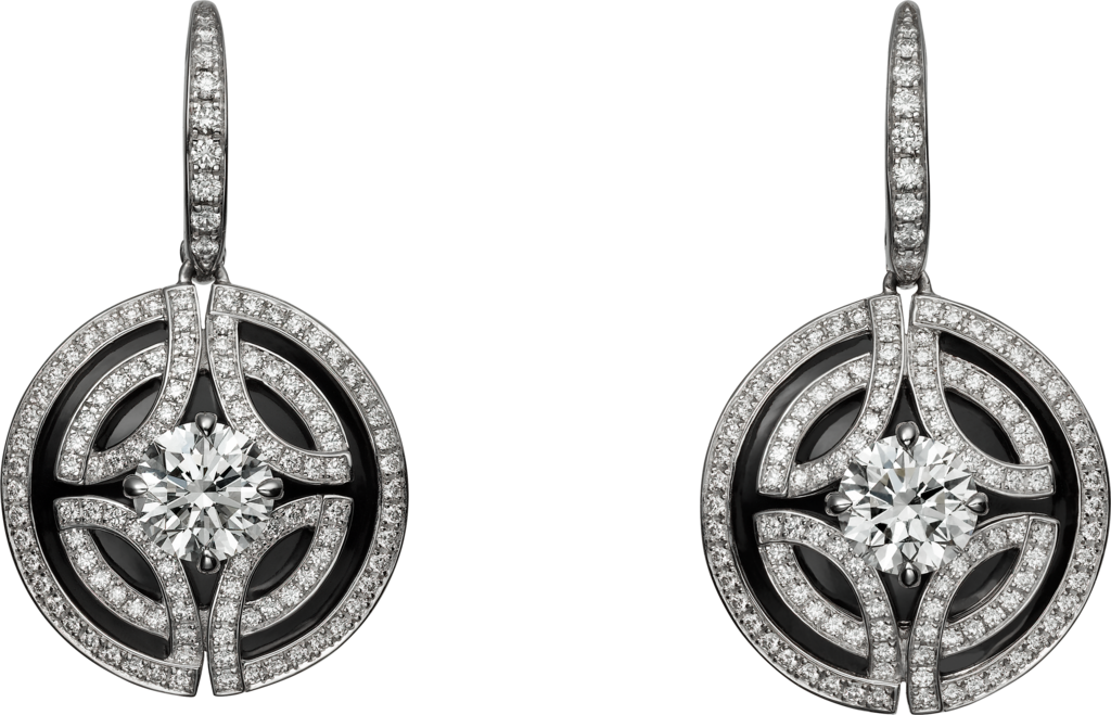 Galanterie de Cartier earringsWhite gold, black lacquer, diamonds