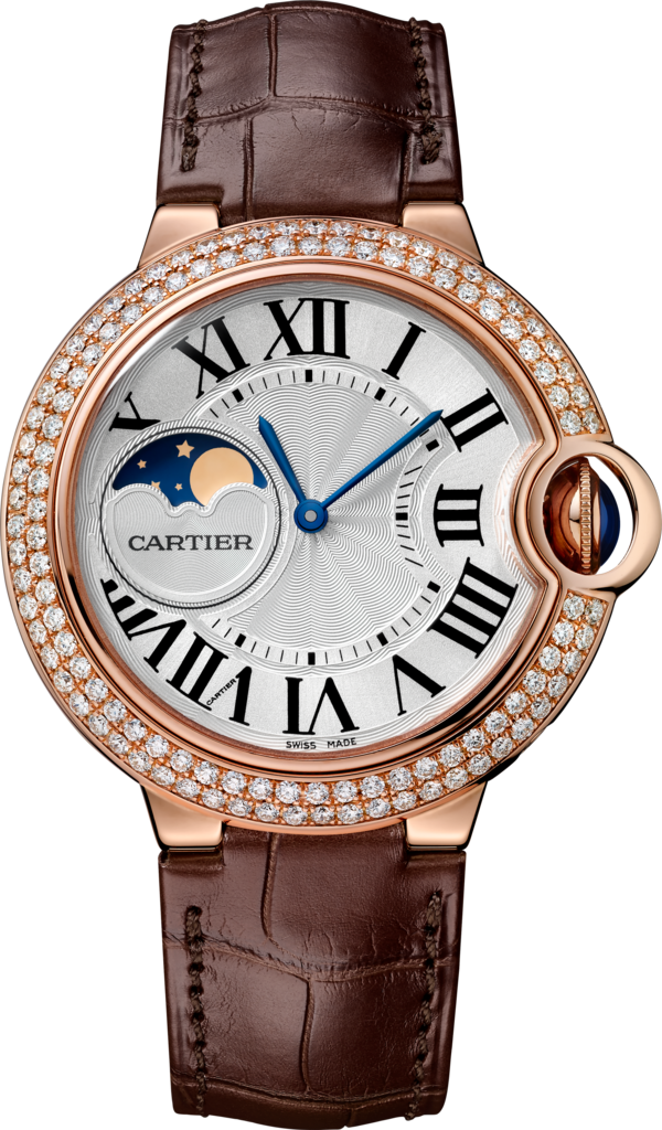 Cartier Ballon Bleu WSBB0039 Stainless Steel with Black Leather Watch