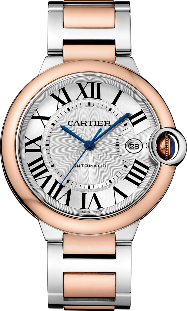 Ballon Bleu de Cartier watch42 mm, mechanical movement with automatic winding, rose gold, steel