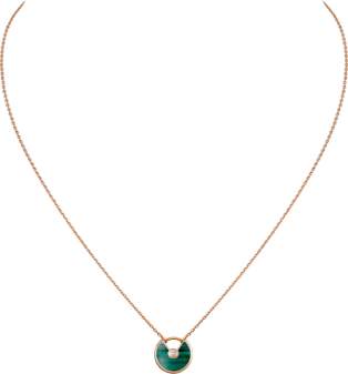 Amulette de Cartier necklace, XS model Rose gold, malachite, diamond