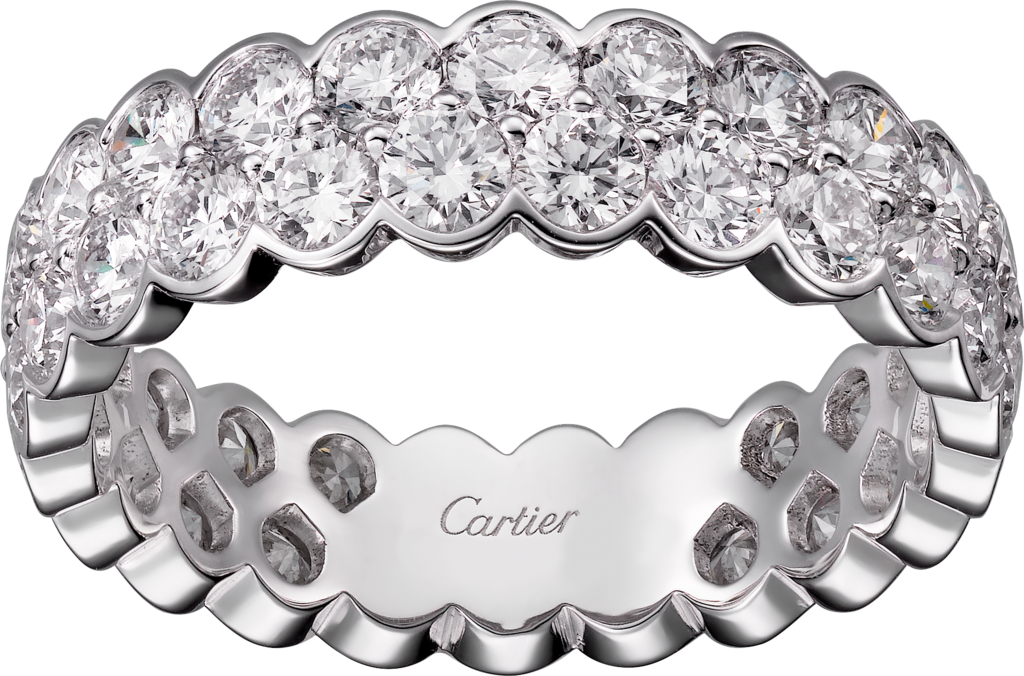 Broderie de Cartier 結婚戒指18K白色黃金，鑽石