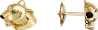 Panthère de Cartier 耳環 18K黃金，沙弗萊石榴石，縞瑪瑙