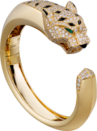 Panthère de Cartier bracelet Yellow gold, diamonds, emeralds, onyx