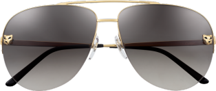 Panthère de Cartier 太陽眼鏡 金屬，光滑金色飾面，灰色漸變鏡片