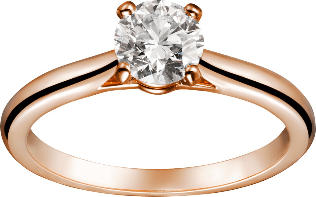 Solitaire 1895 單鑽戒指18K玫瑰金，鑽石