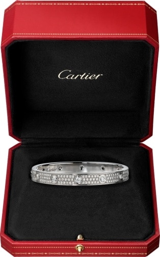 cartier love bracelet white gold with diamonds
