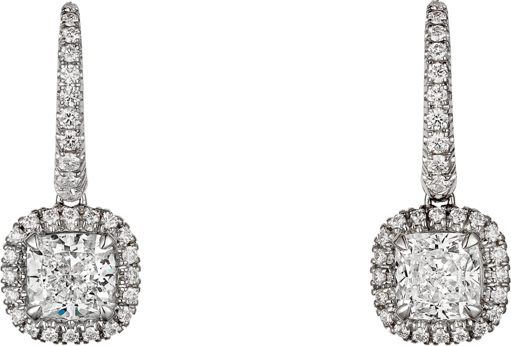 Cartier Destinée 耳環18K白色黃金，鑽石