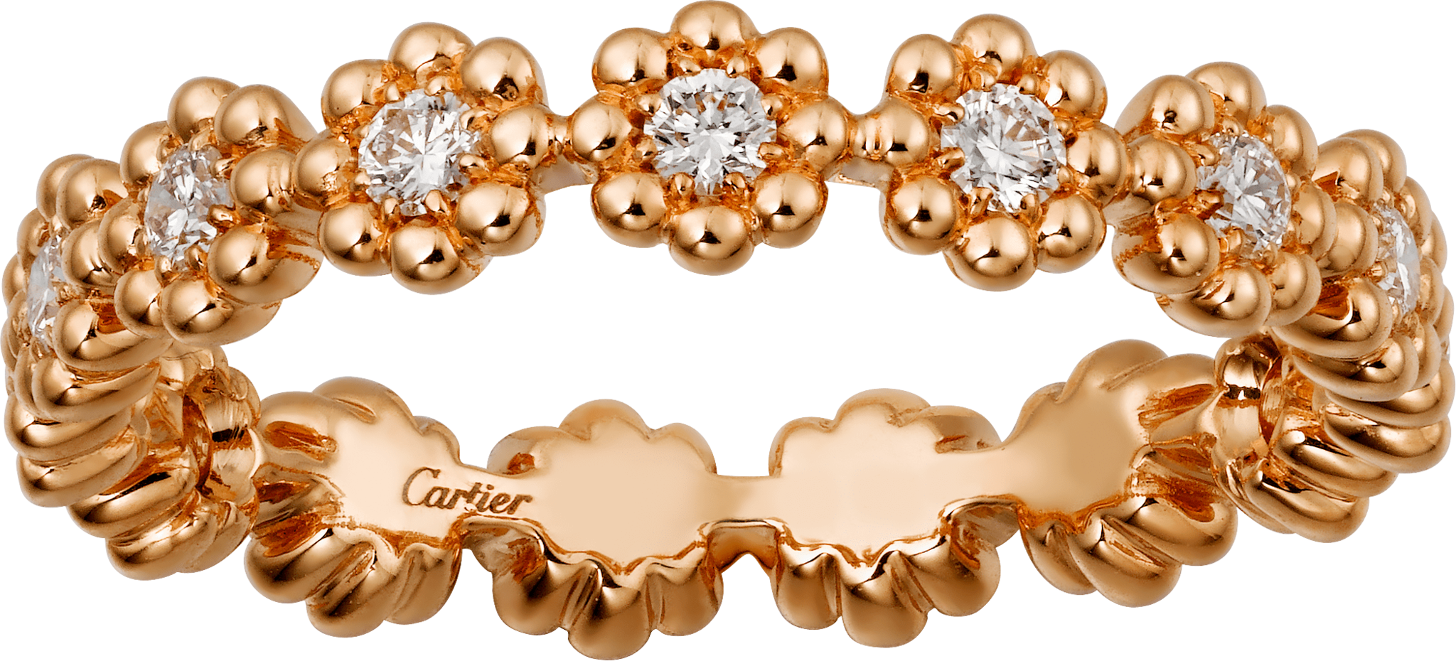Cactus de Cartier 結婚戒指18K玫瑰金，鑽石