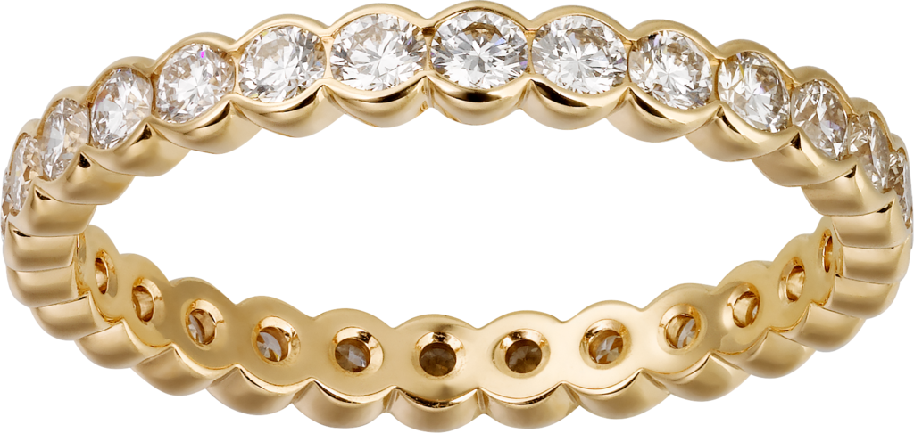 Broderie de Cartier 結婚戒指18K黃金，鑽石