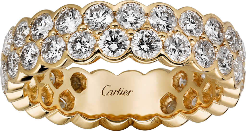 Broderie de Cartier 結婚戒指18K黃金，鑽石