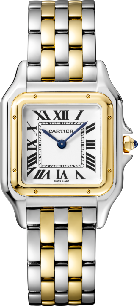 Panthère de Cartier 腕錶中型款，石英機芯，18K黃金，精鋼