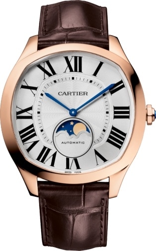 cartier drive moon phase rose gold