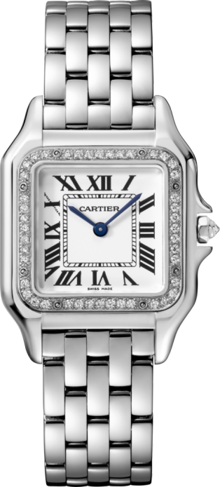 Panthère de Cartier watch Medium model, quartz movement, white gold, diamonds