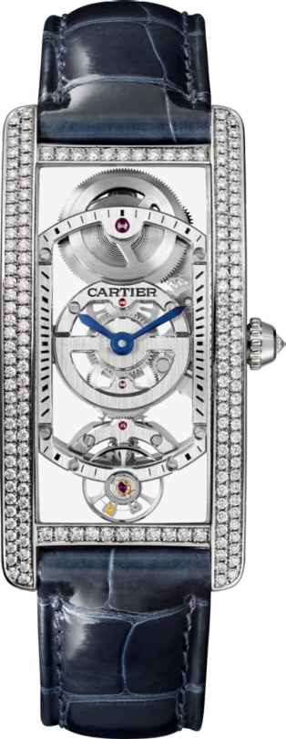 Cartier Cartier Baron Blue 33mm W6920085 Automatic SS / Leather Silver Dial [432]