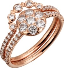 cartier ring rose gold diamond