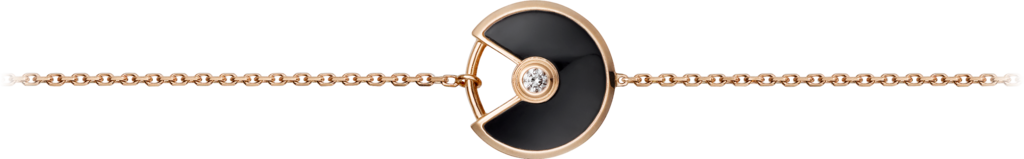 Amulette de Cartier 手鐲，超小型款18K玫瑰金，鑽石，縞瑪瑙