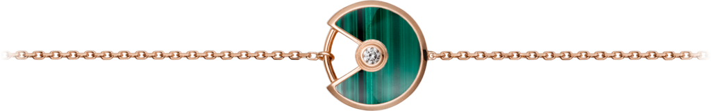 Amulette de Cartier 手鐲，超小型款玫瑰金，孔雀石，鑽石