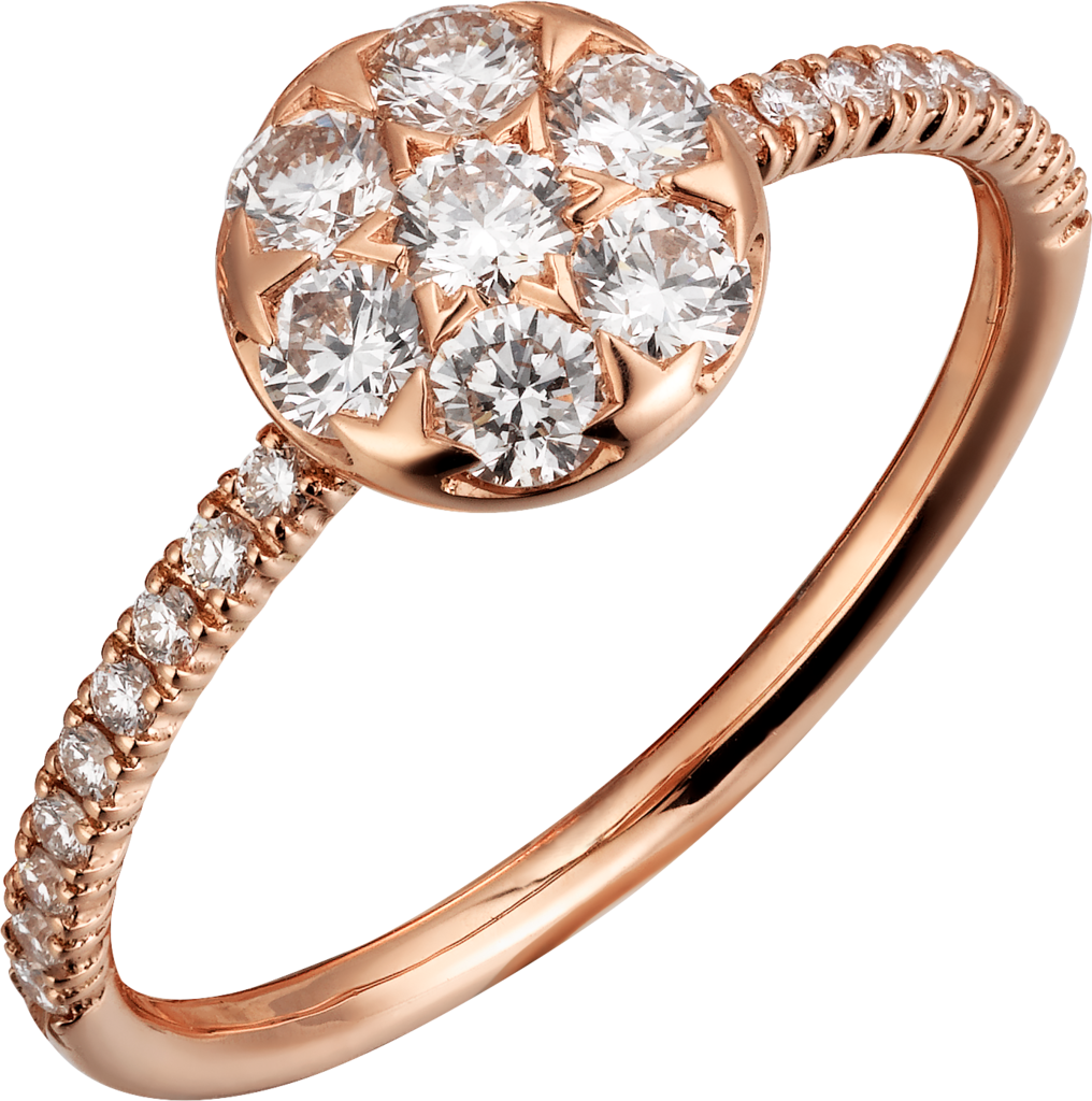 cartier ring rose gold diamond