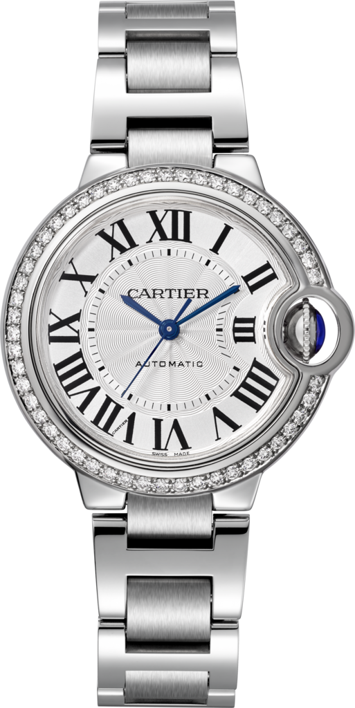 Ballon Bleu de Cartier 腕錶33毫米，自動上鏈機械機芯，精鋼，鑽石