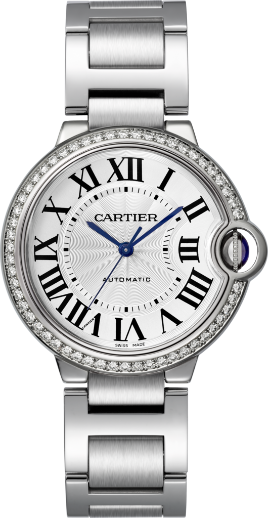 Ballon Bleu de Cartier 腕錶36毫米，自動上鏈機械機芯，精鋼，鑽石