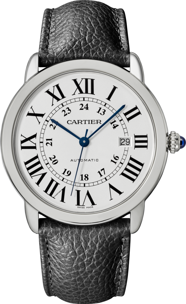 cartier stainless steel 36mm ronde solo quartz watch