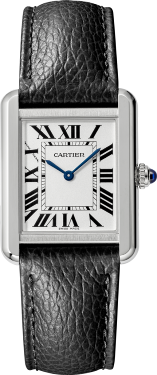 cartier men's stainless steel tank watch