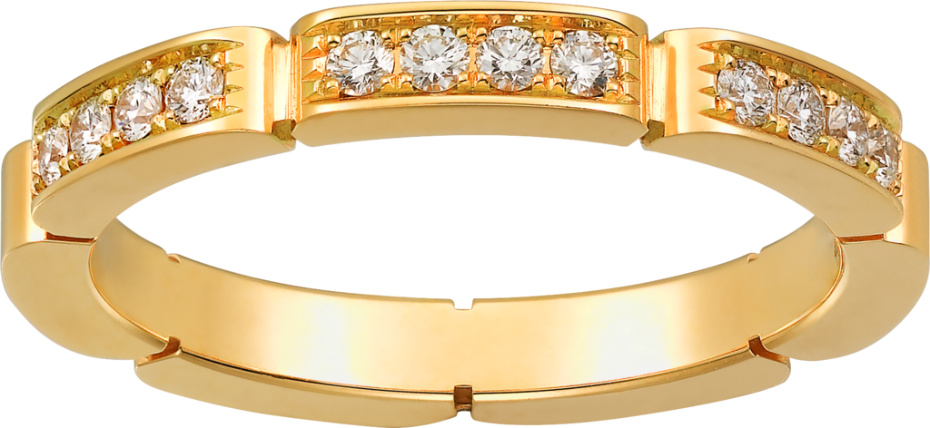 Maillon Panthère 結婚戒指18K黃金，鑽石