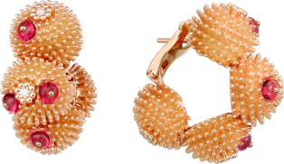 Cactus de Cartier 耳環 18K玫瑰金，尖晶石，鑽石