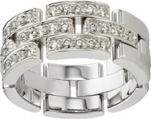 Maillon Panthère ring, 3 half diamond 