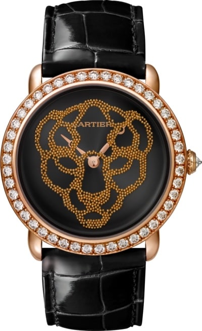 Cartier Santos De Cartier WSSA0018 Custom Diamond Stainless Steel and Rose Gold Watch Pave Black Roman Numeral Dial
