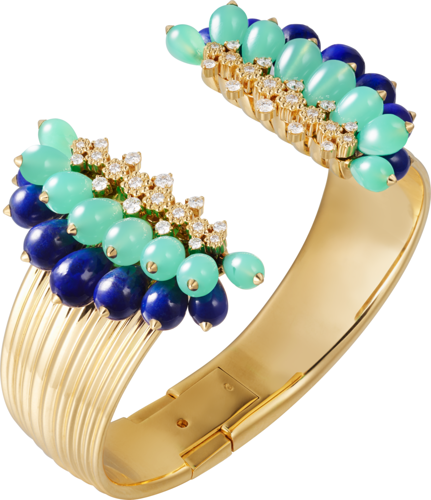 Cactus de Cartier braceletYellow gold, chrysoprase, lapis lazuli, diamonds