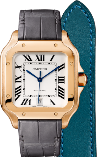 cartier mens watch brown leather