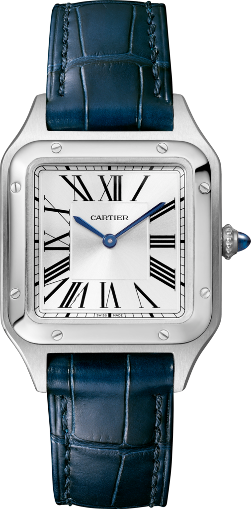 Santos-Dumont 腕錶小型款，石英機芯，精鋼，皮革