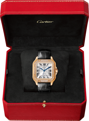 Cartier Tortue 18k Rose Gold Diamond Burgundy Strap Ladies Watch 2645
