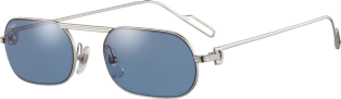 Première de Cartier sunglasses Platinum-finish metal, blue lenses with slight golden flash