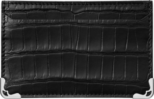 Must de Cartier 卡片夾 黑色鱷魚皮，精鋼飾面
