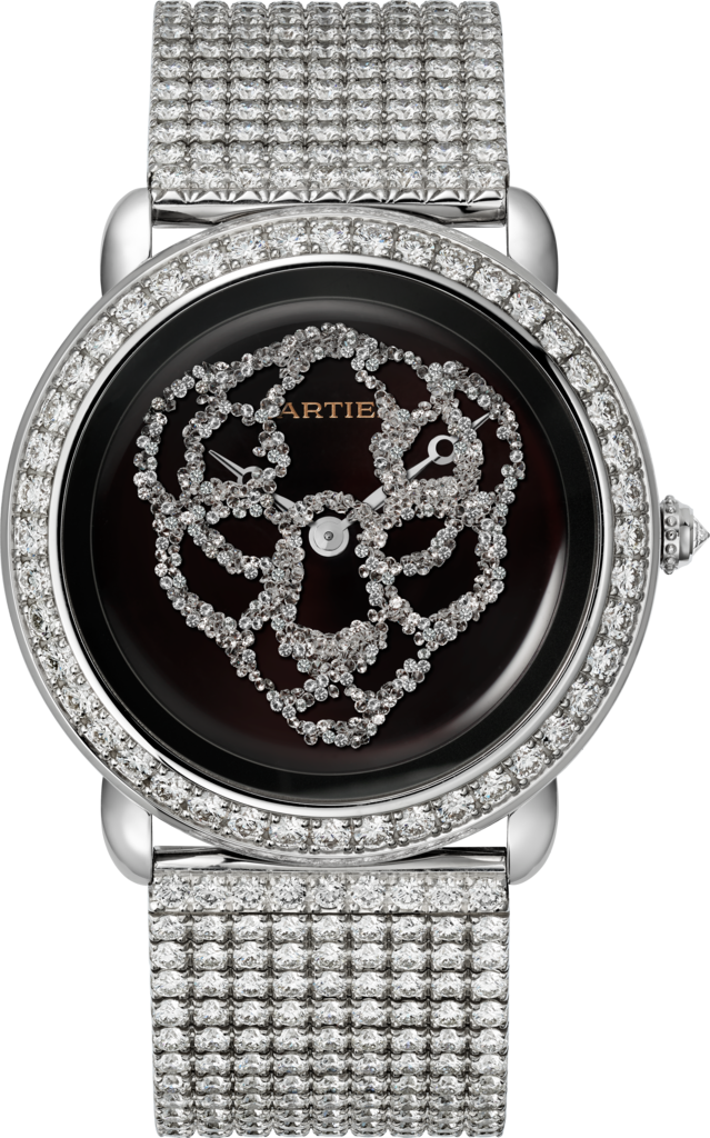 Révélation d'une Panthère 腕錶37毫米，手動上鏈機械機芯，18K白色黃金，鑽石，亮漆