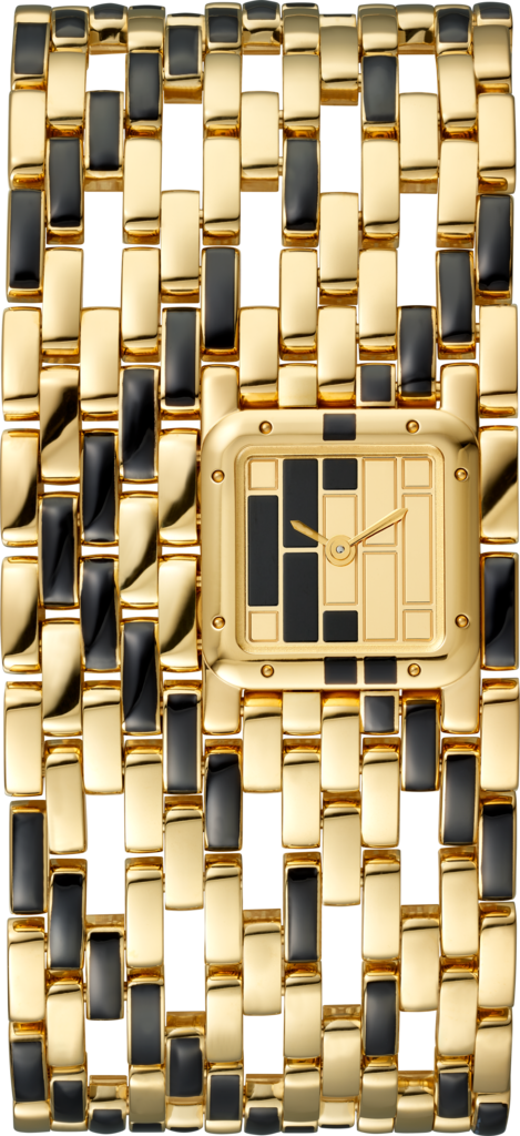 Panthère de Cartier 腕錶手鐲腕錶，石英機芯，黃金色亮漆