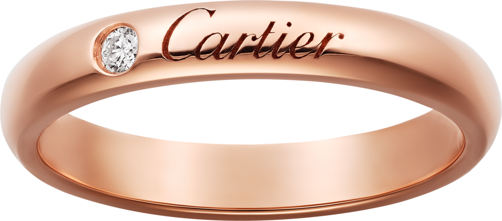 C de Cartier 結婚戒指18K玫瑰金，鑽石