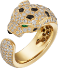 Panthère de Cartier 戒指 18K黃金，祖母綠，縞瑪瑙，鑽石