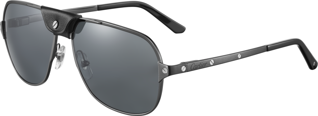 cartier santos dumont aviator leather sunglasses