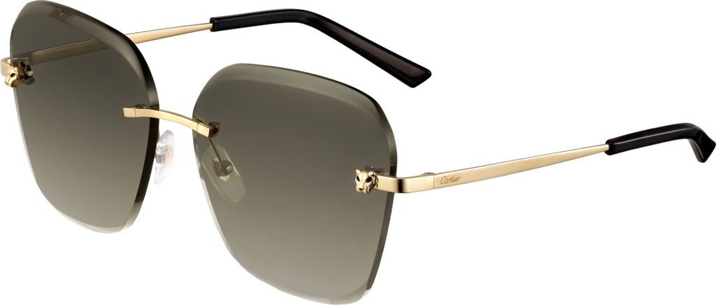 Panthère de Cartier sunglassesChampagne golden-finish metal, graduated brown lenses