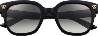 Panthère de Cartier sunglasses Black composite, champagne golden-finish metal, graduated grey lenses