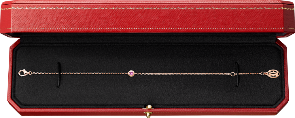 Cartier d'Amour 手鐲18K玫瑰金，粉紅色藍寶石