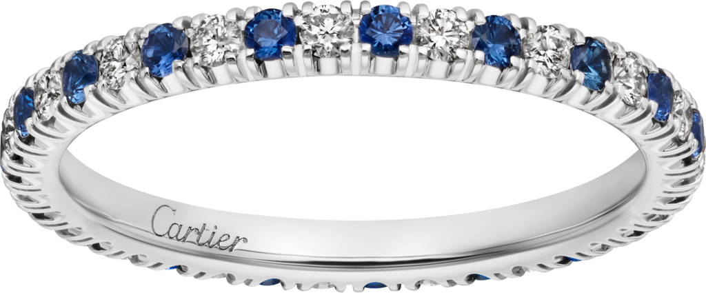 Étincelle de Cartier 結婚戒指鉑金，藍寶石，鑽石